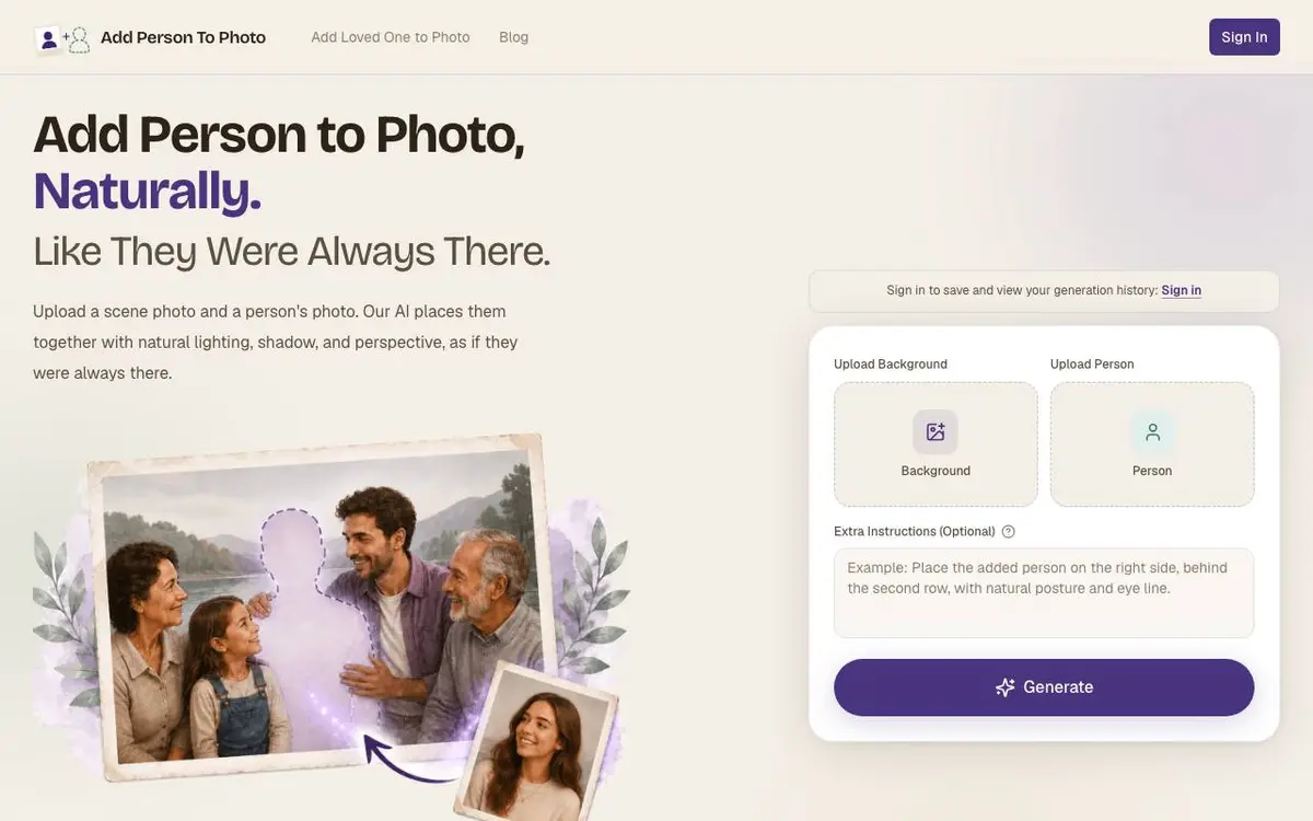 Add Person to Photo screenshot