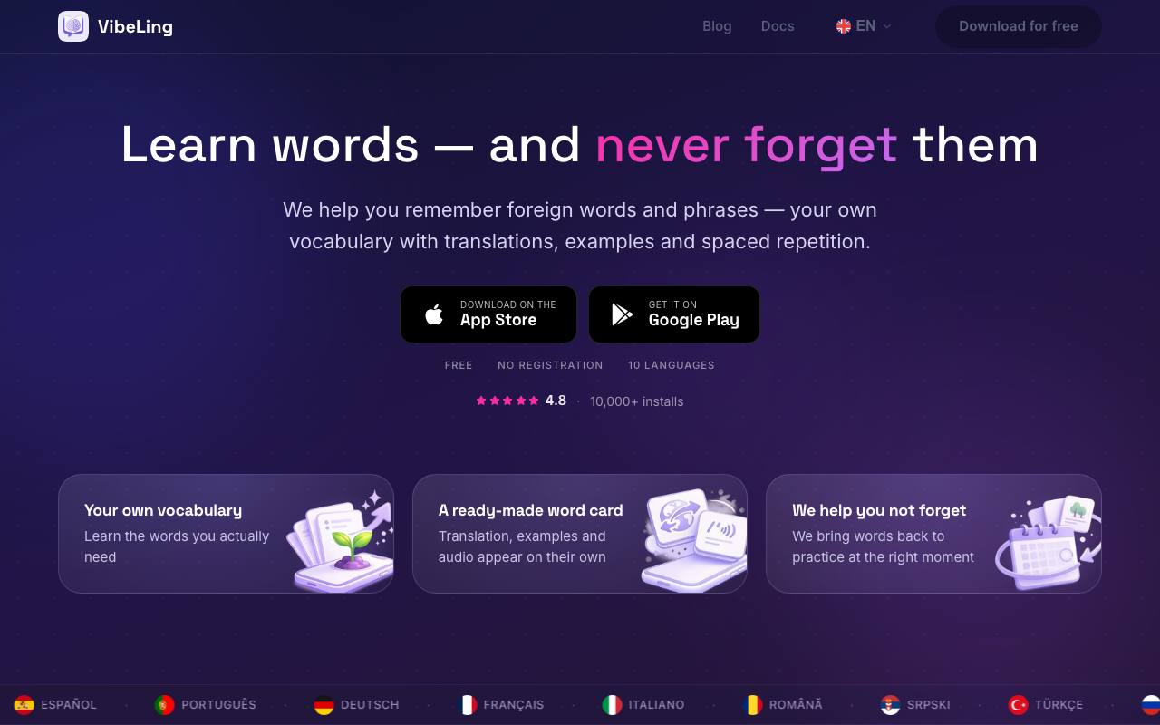 Vocabulary App screenshot