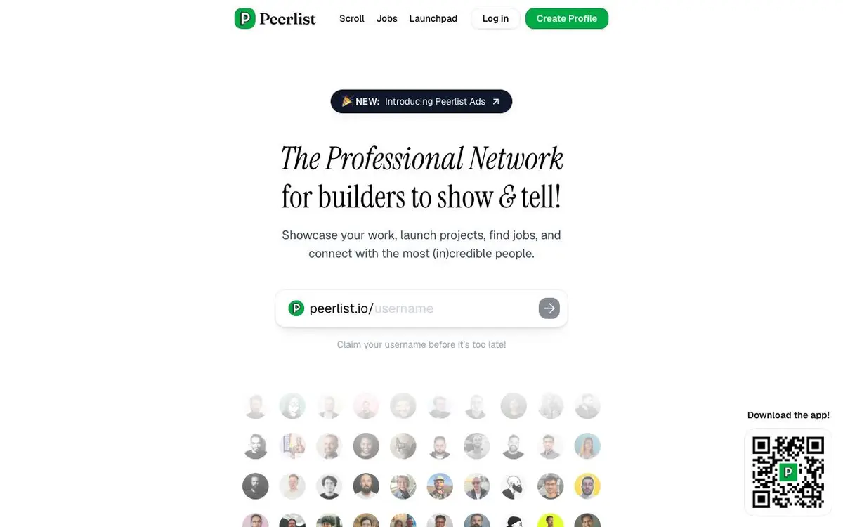 Screenshot of Peerlist Launchpad