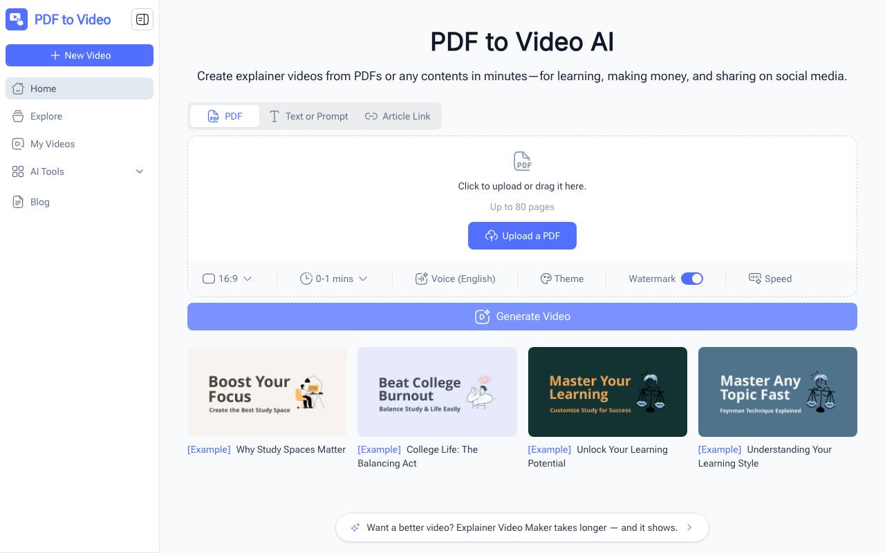 PDF to Video AI screenshot