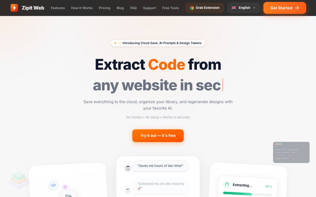 Zipit Web screenshot