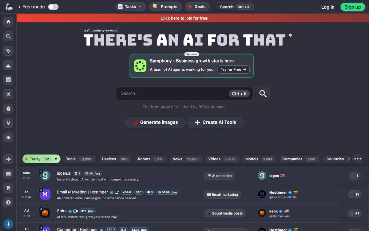 Screenshot of There's An AI For That