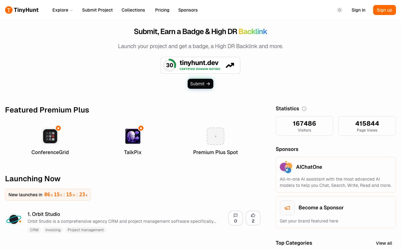 Screenshot of TinyHunt