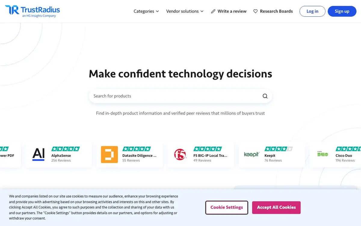 Screenshot of TrustRadius